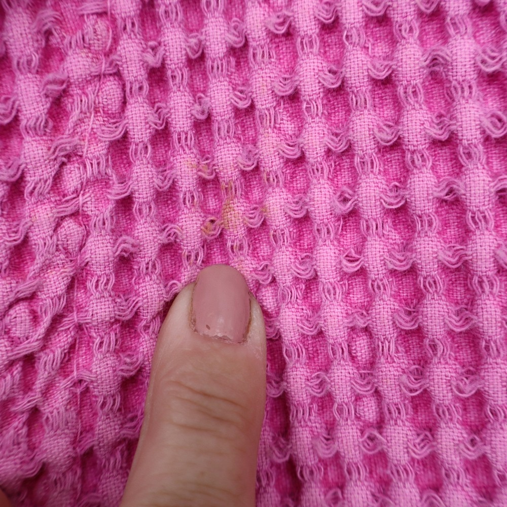 Focus Pink Waffle Knit 100% Cotton Button Front Cardigan Jacket Womens S - Picture 5 of 7